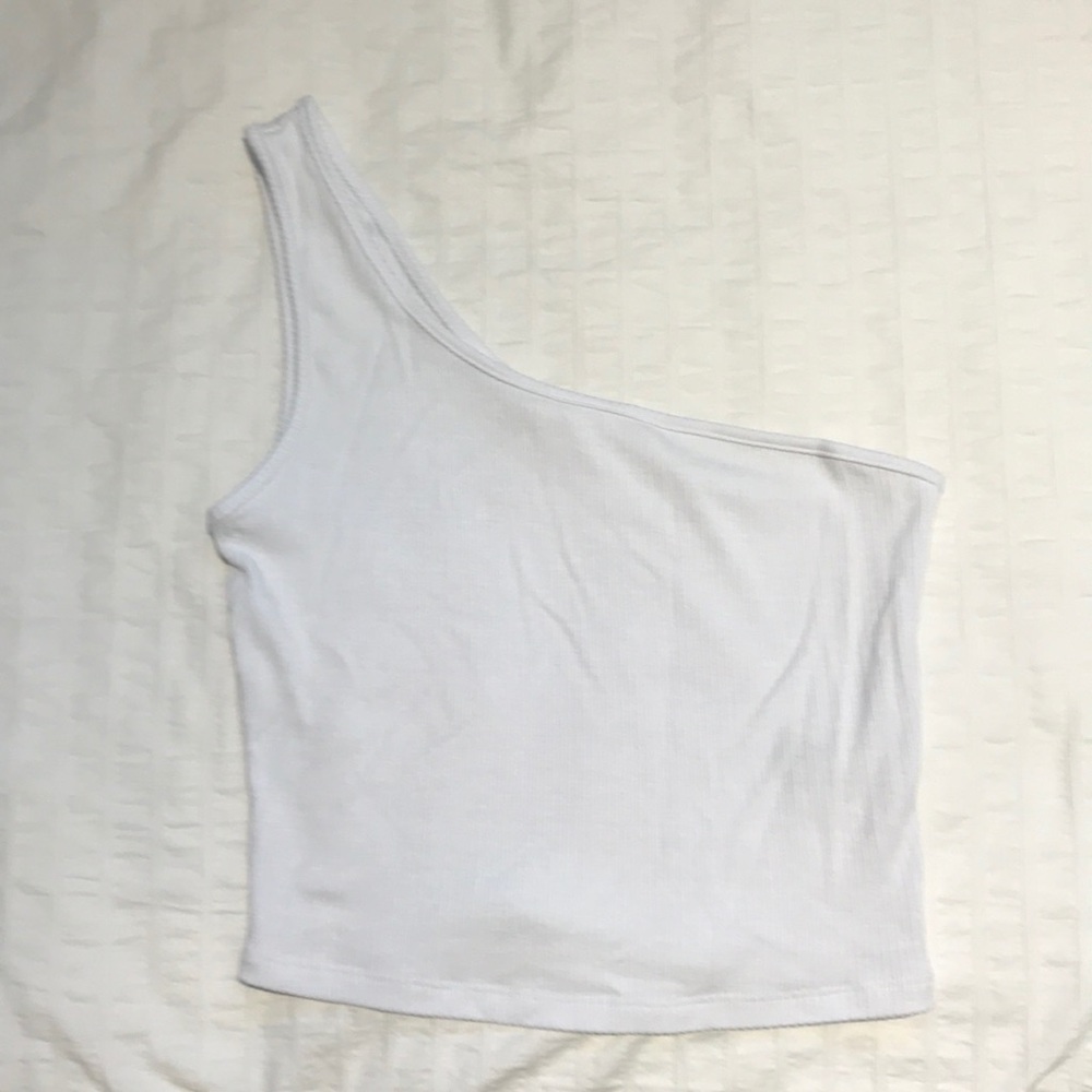 Garage White one shoulder Crop top XSmall
